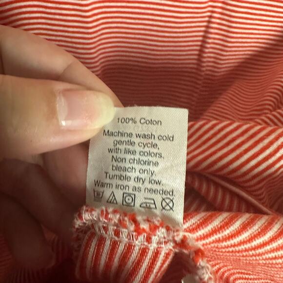 J. Crew Women's Red White Striped Peplum Long Sleeve Top Size Small - Picture 5 of 7